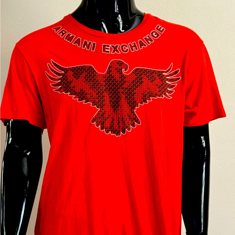 Orange Armani Exchange crew neck t-shirt